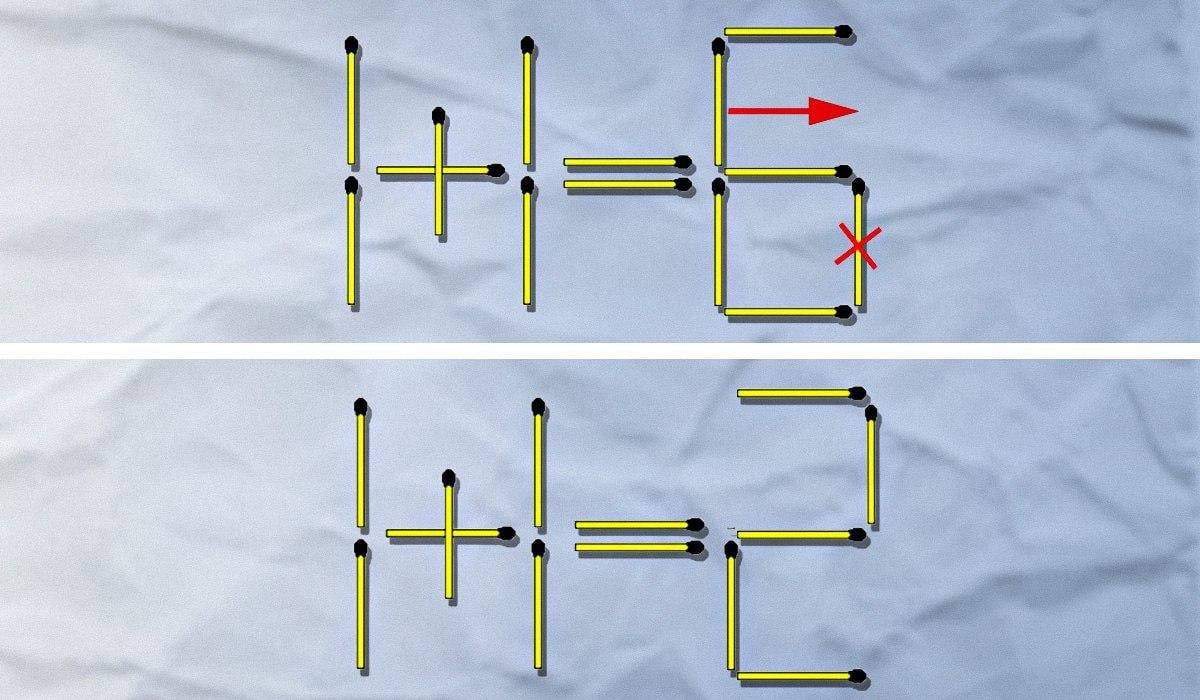 Az egyik gyufát ki kell dobni, a másikat pedig átrendezni: egy kihívást jelentő IQ-teszt