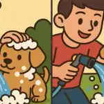 IQ teszt: találj 3 különbséget egy fiú és egy kutya